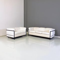 Italian Modern Lc2 Sofa, Le Corbusier, Jeanneret and Perriand for Cassina, 1980s