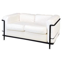 Italian Modern Lc2 Sofa, Le Corbusier, Jeanneret and Perriand for Cassina, 1980s