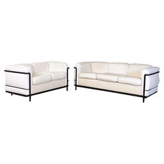 Italian Modern Lc2 Sofas, Le Corbusier, Jeanneret and Perriand for Cassina 1980s