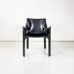 Italian Modern Leather Armchair Mod Cab 414 by Mario Bellini for Cassina, 1980s