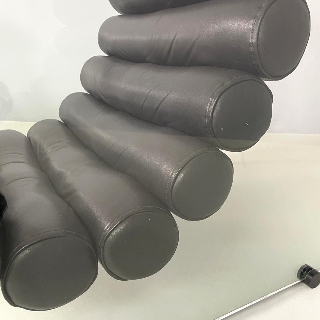 Italian modern leather armchairs Hyaline by Fabio Lenci for Comfort Line, 1970s For Sale 9