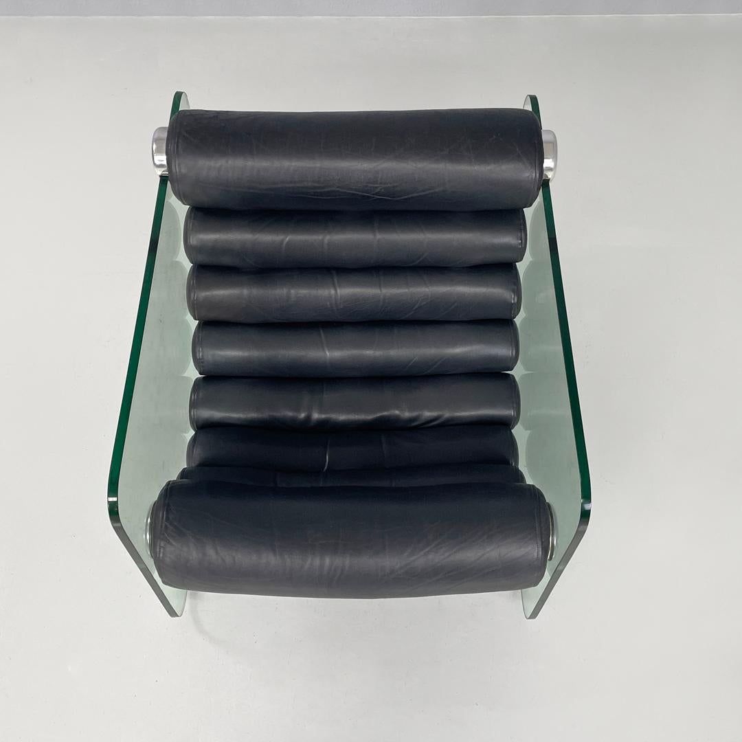 Italian modern leather armchairs Hyaline by Fabio Lenci for Comfort Line, 1970s For Sale 1