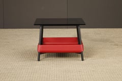 Italian Modern Leather Basket Magazine / Side Table by Frag, Italy