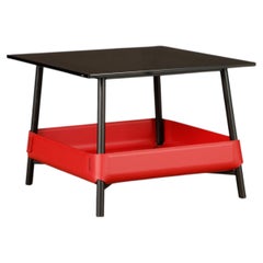 Italian Modern Leather Basket Magazine / Side Table by Frag, Italy