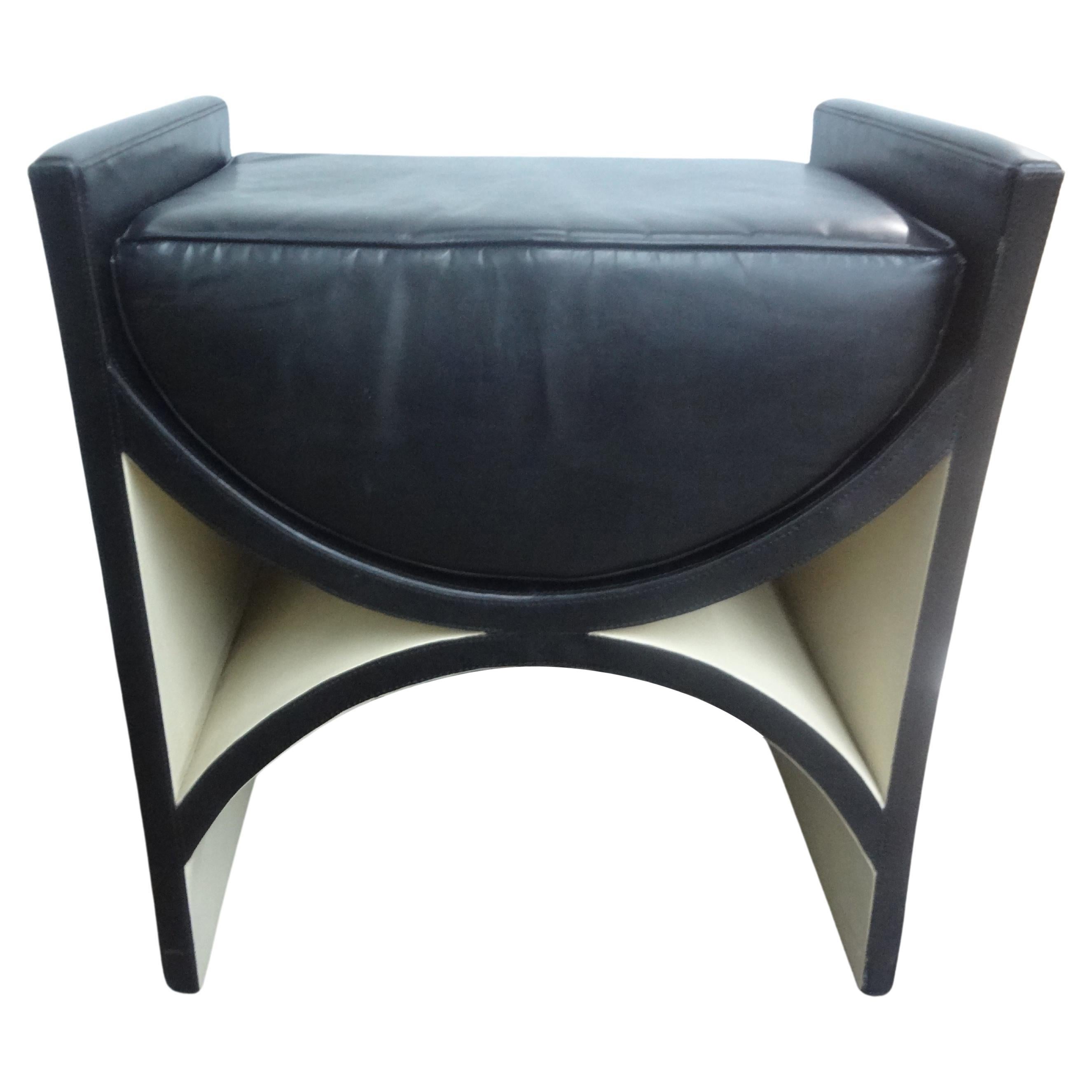 Italian Modern Leather Bench