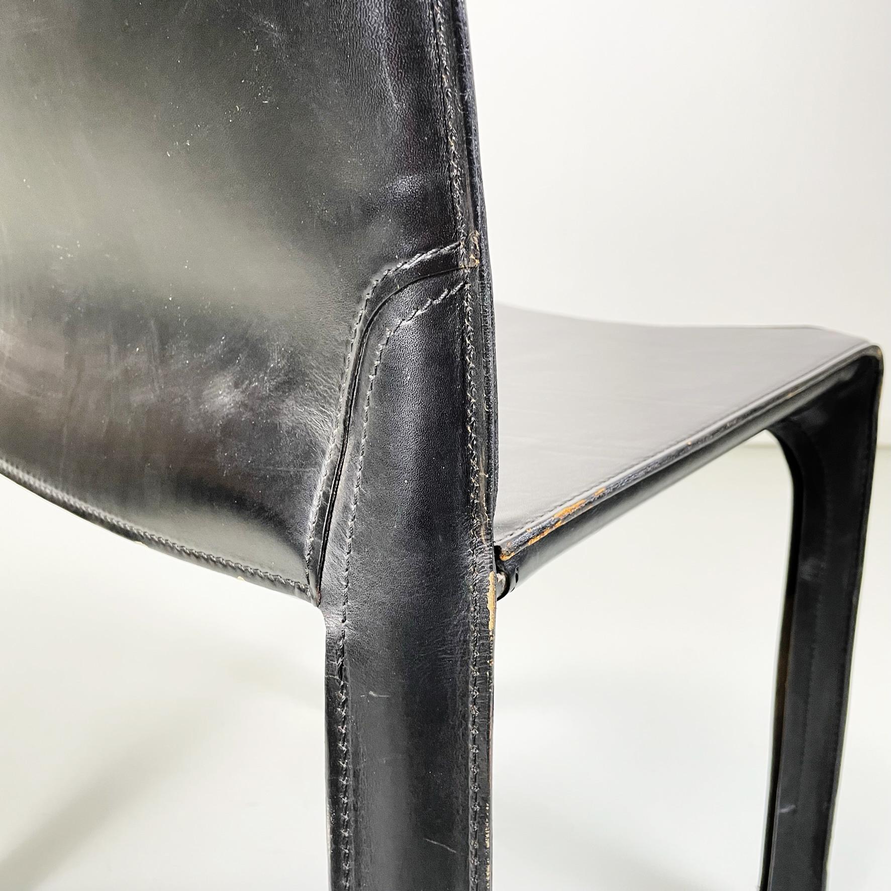 Italian modern Leather chairs mod CAB 414 by Mario Bellini for Cassina, 1980s  For Sale 11