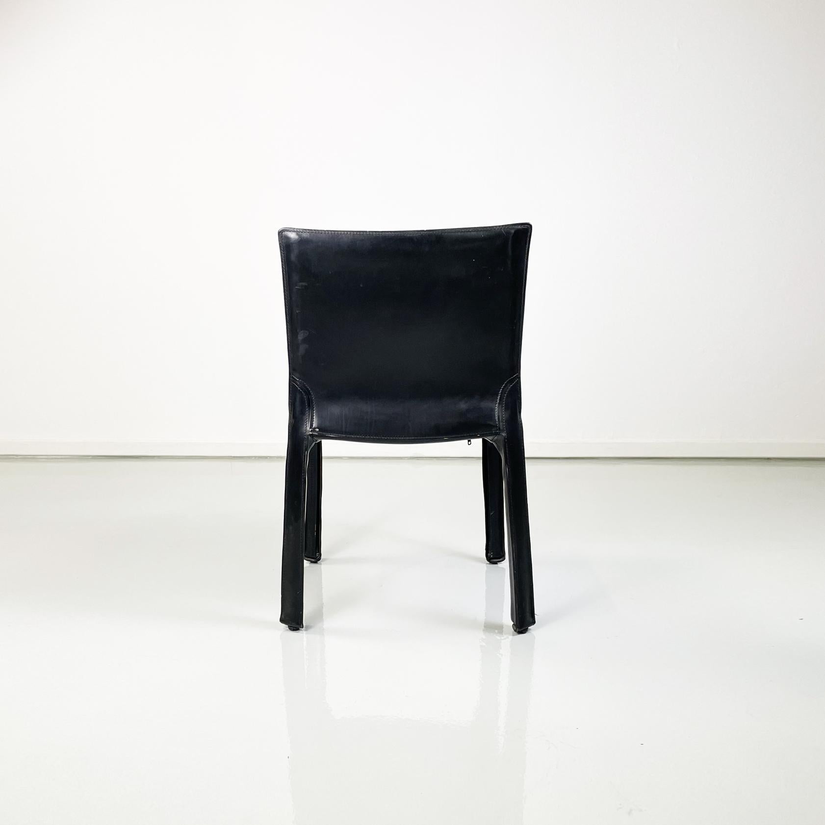 Italian modern Leather chairs mod CAB 414 by Mario Bellini for Cassina, 1980s  For Sale 1