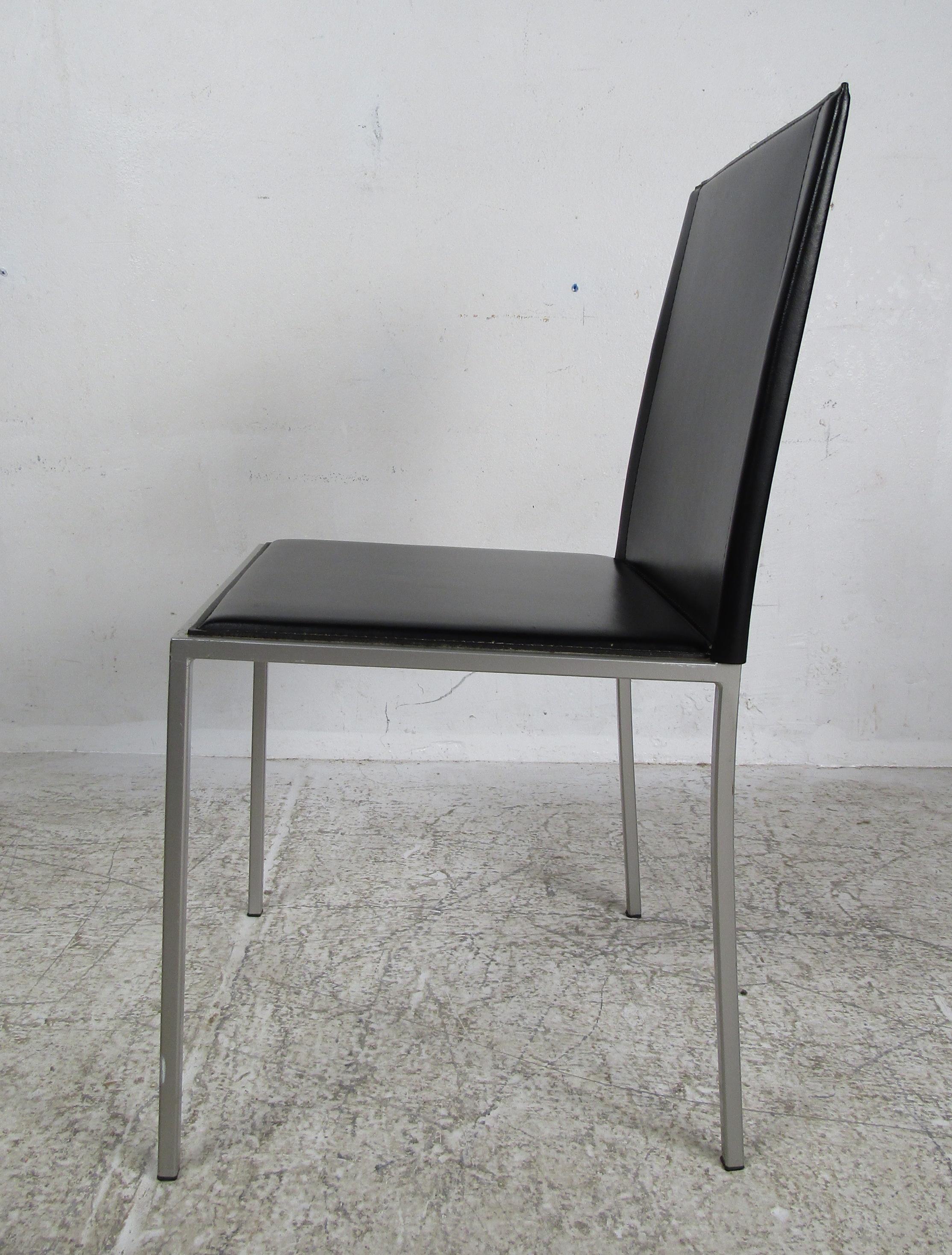 Italian Modern Leather Dining Chairs 2