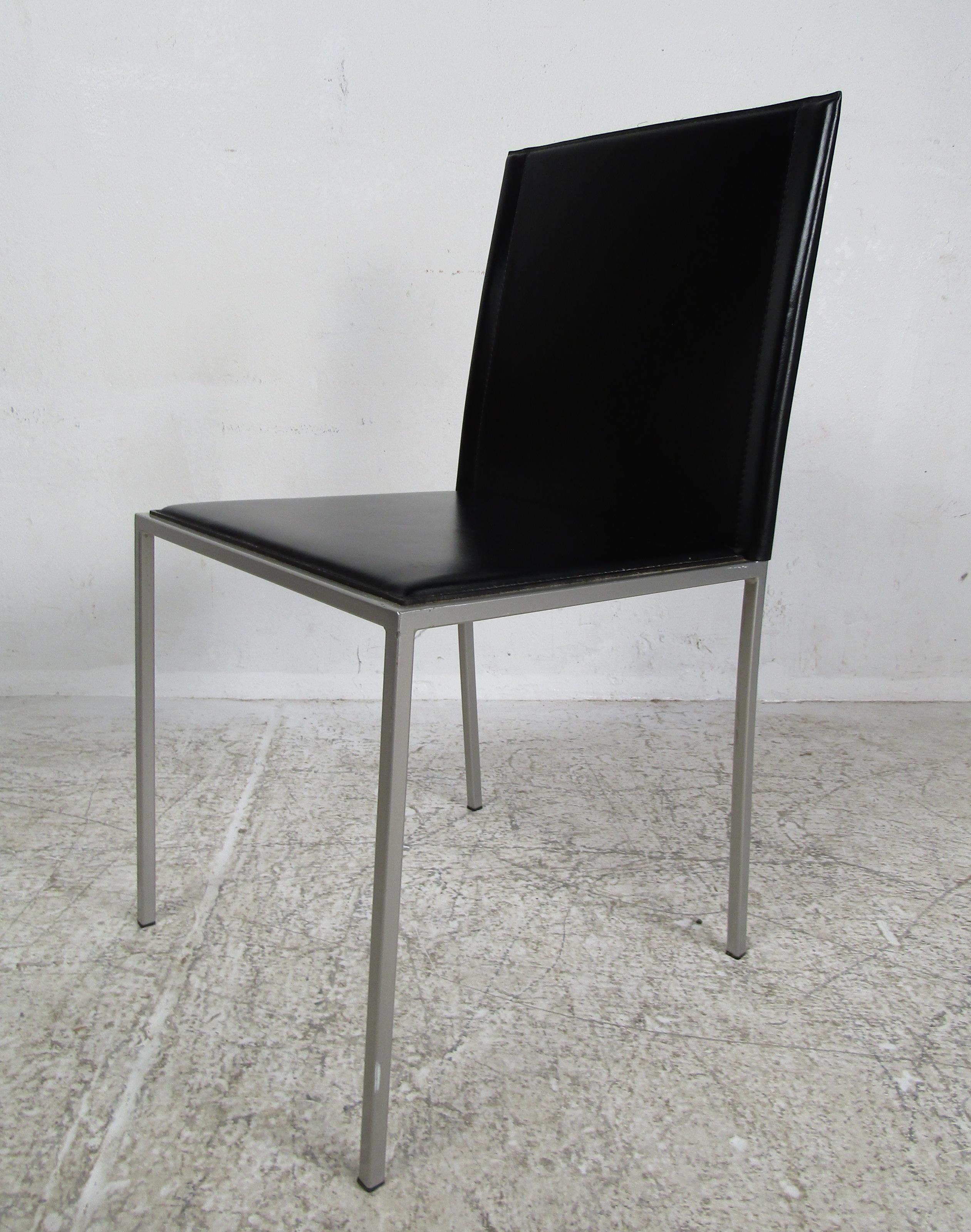 Italian Modern Leather Dining Chairs 1