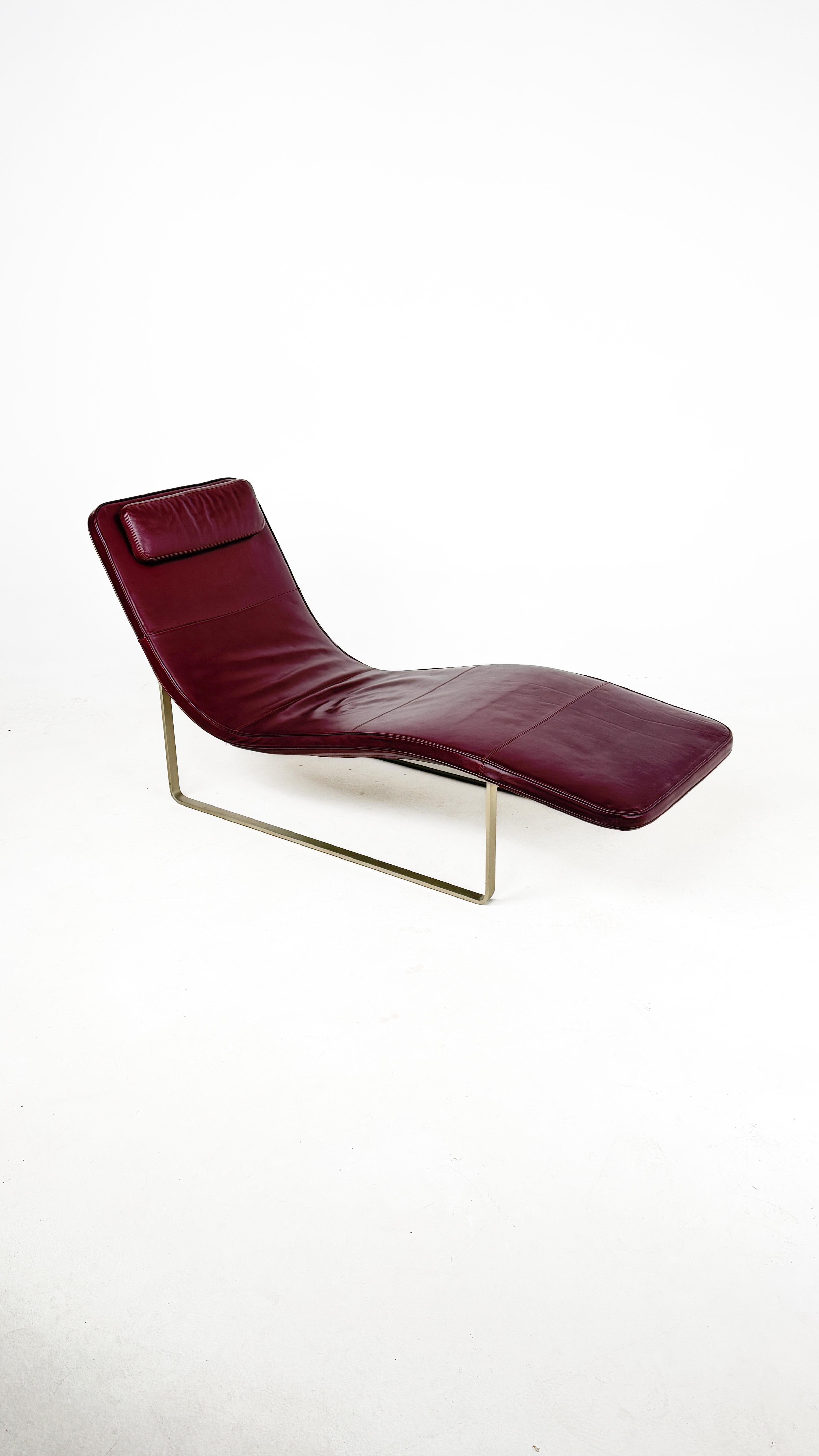 Moderne Fauteuil de salon Landscape italien moderne en cuir, Jeffrey Bernett, B&B Italia en vente