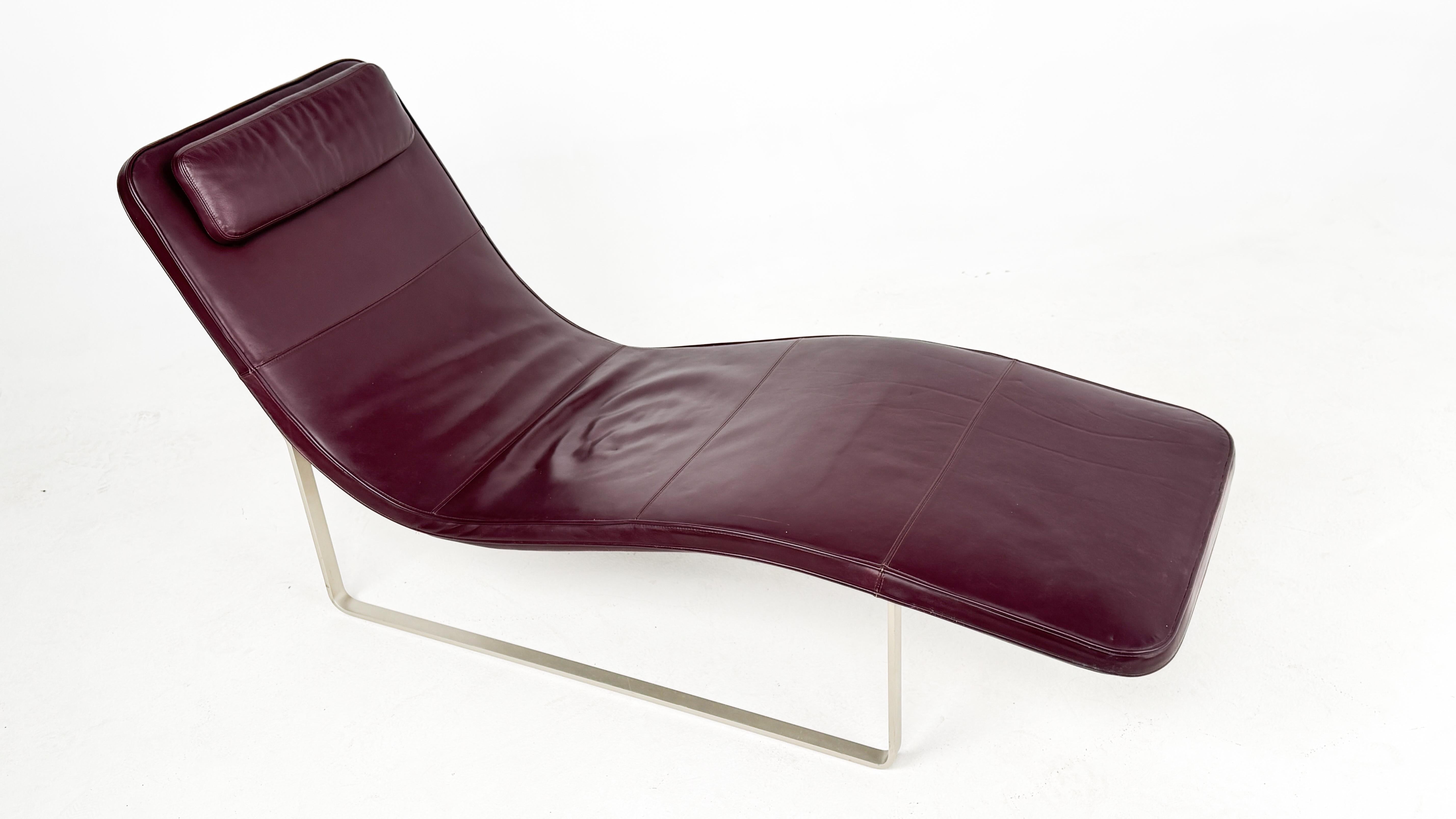 Fin du 20e siècle Fauteuil de salon Landscape italien moderne en cuir, Jeffrey Bernett, B&B Italia en vente