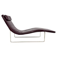 Chaise lounge Landscape italiano moderno de cuero, Jeffrey Bernett, B&B Italia