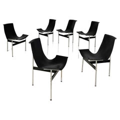 Italian modern leather T chairs by Katavolos, Douglas and Kelley for ICF, 1960s