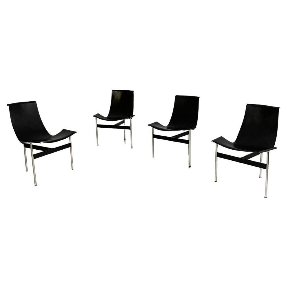 Italian modern leather T chairs by Katavolos, Littell and Kelley for ICF, 1960s