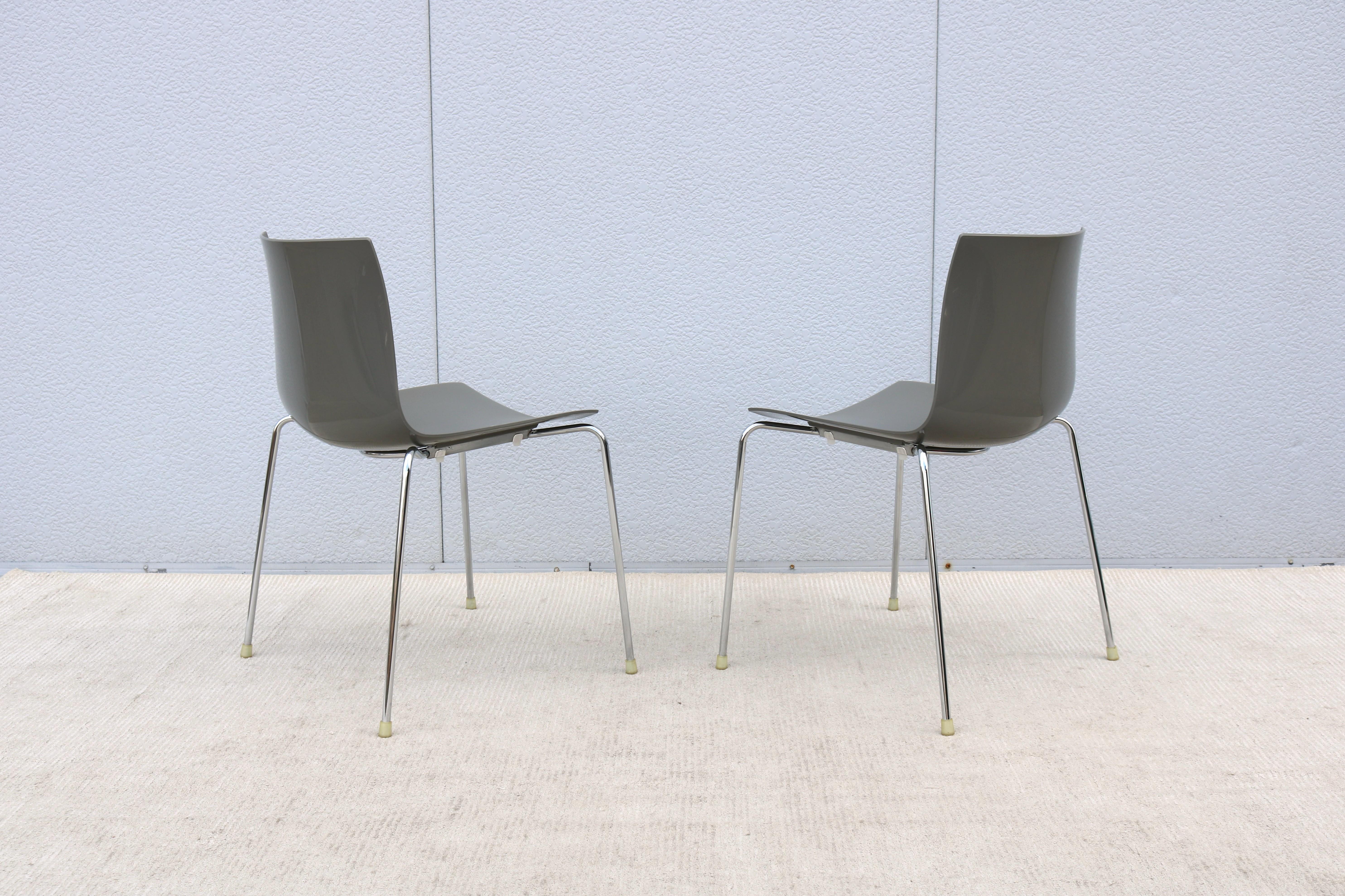 Italian Modern Lievore Altherr Molina for Arper Catifa 46 Dining Chairs - a Pair For Sale 6