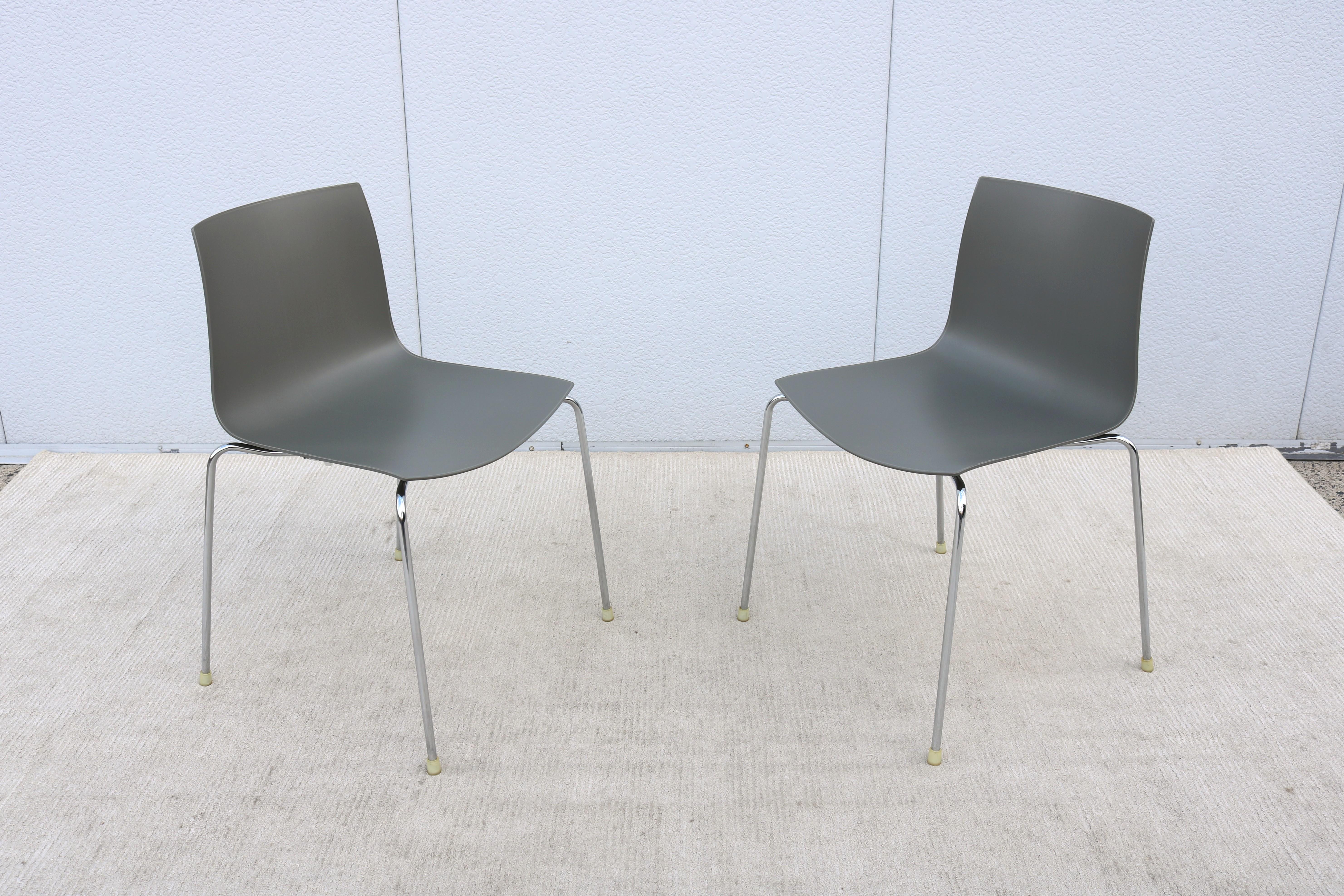 Polished Italian Modern Lievore Altherr Molina for Arper Catifa 46 Dining Chairs - a Pair For Sale