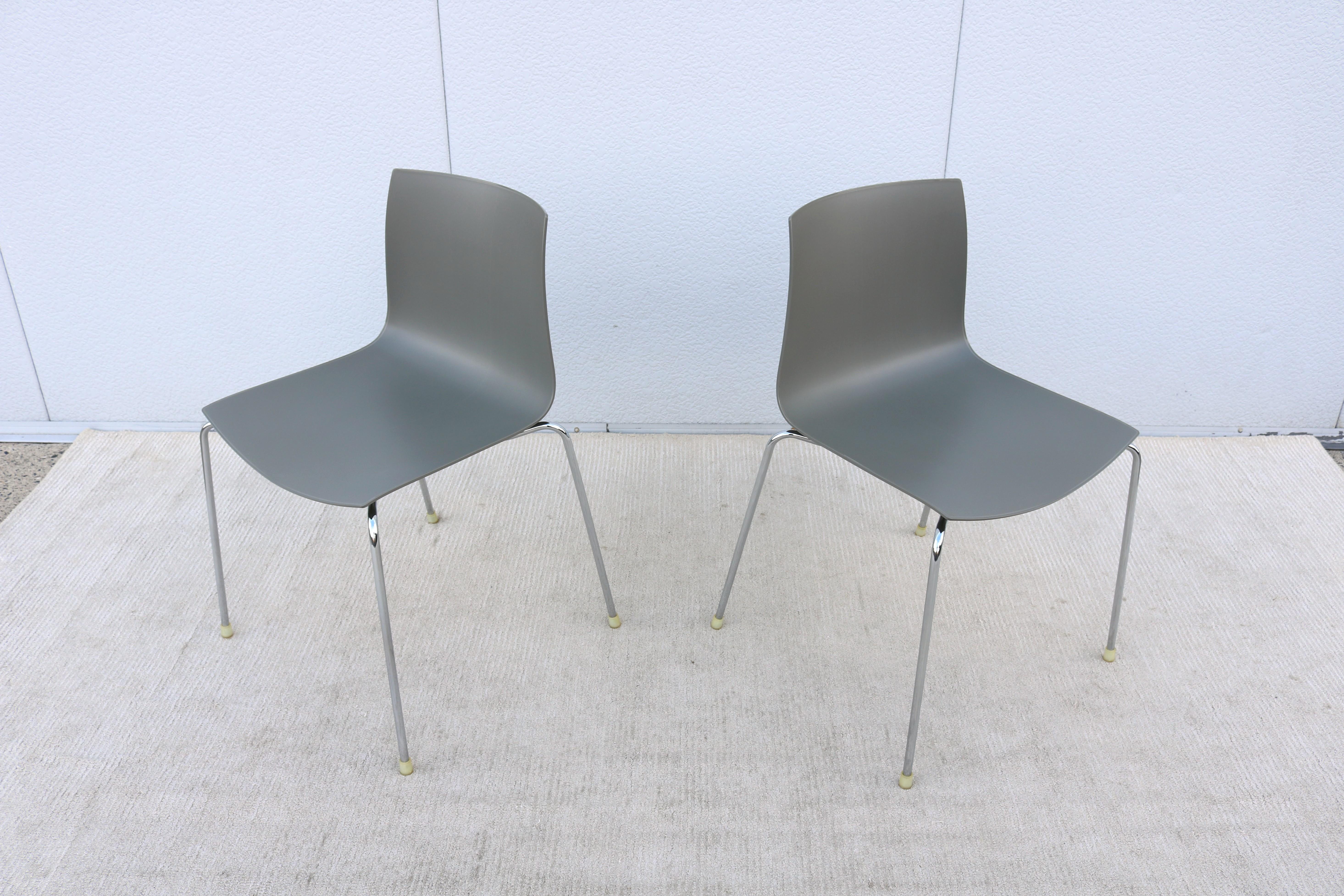 Steel Italian Modern Lievore Altherr Molina for Arper Catifa 46 Dining Chairs - a Pair For Sale
