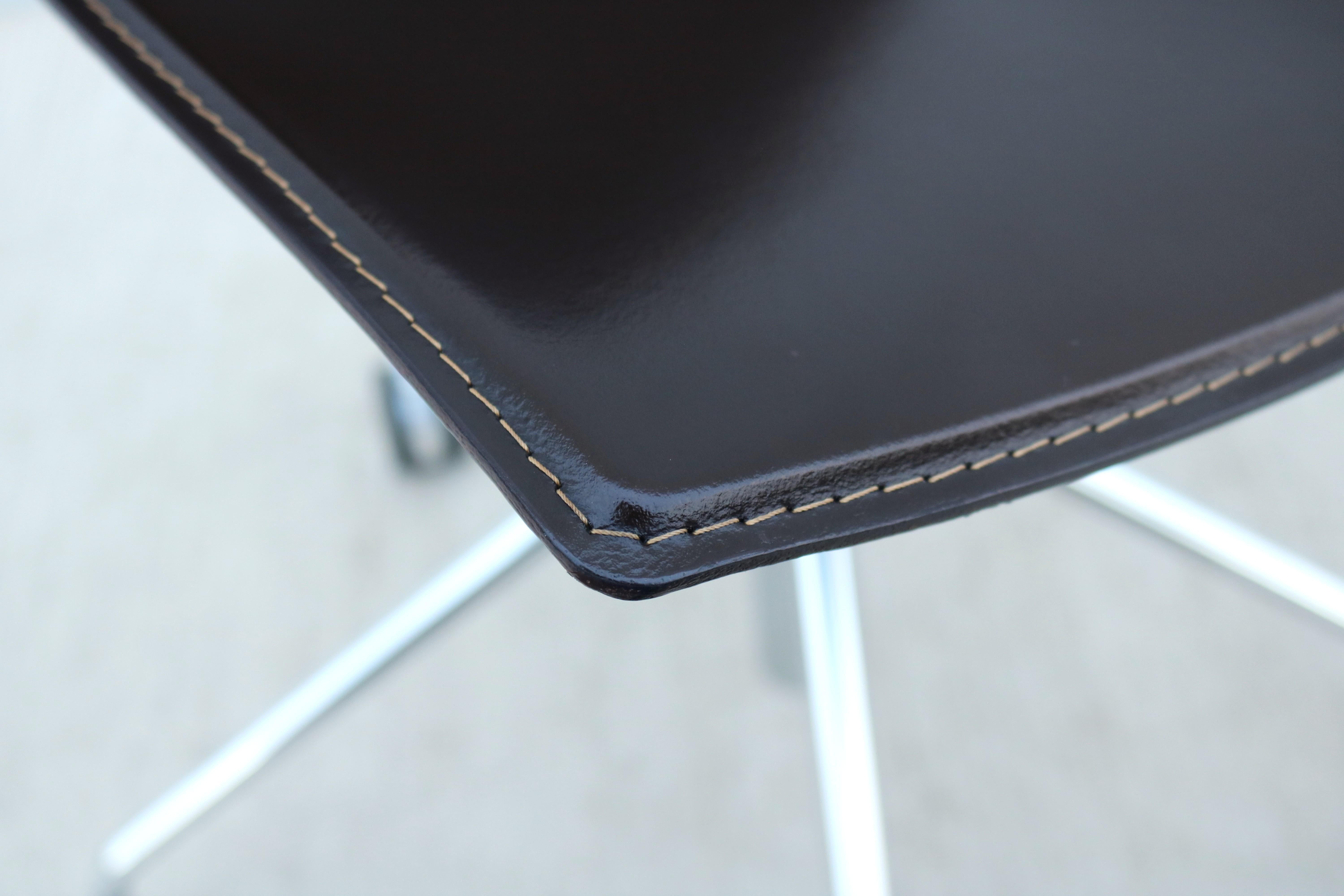 Italian Modern Lievore Altherr Molina for Arper Catifa Leather Swivel Desk Chair For Sale 13