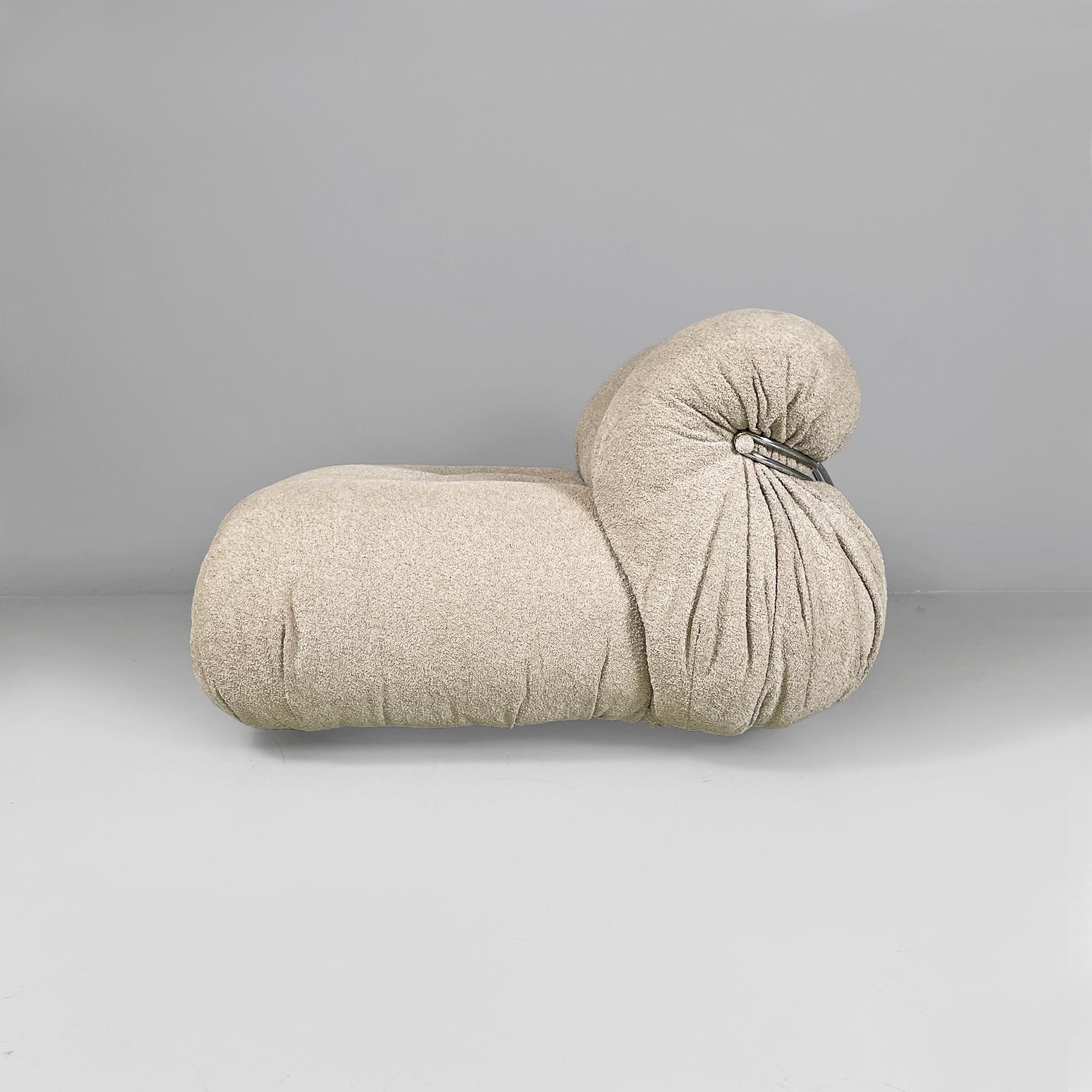 Italian modern light beige Soriana armchairs, Afra Tobia Scarpa, Cassina, 1970s 12