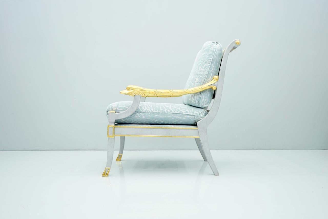 Italian Modern Light Blue Lounge Chair StyleArte, 1990s 7