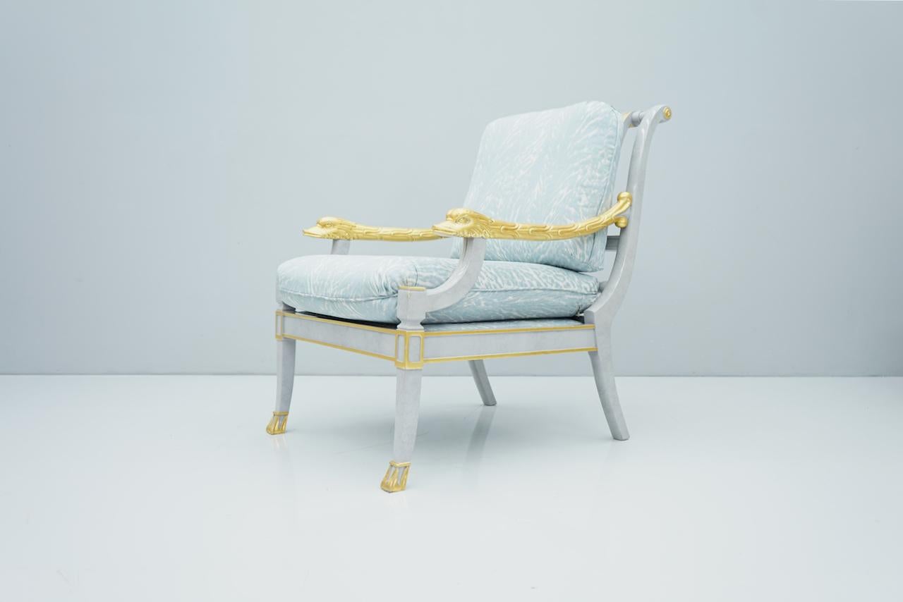Italian Modern Light Blue Lounge Chair StyleArte, 1990s 8