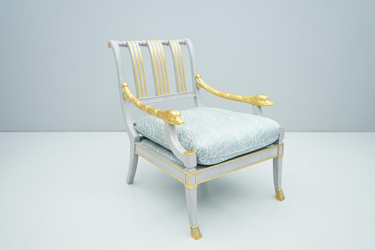 Italian Modern Light Blue Lounge Chair StyleArte, 1990s In Good Condition In Frankfurt / Dreieich, DE