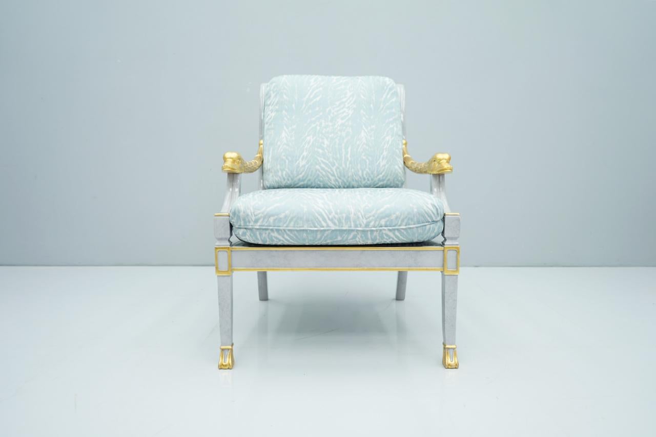 Italian Modern Light Blue Lounge Chair StyleArte, 1990s 3