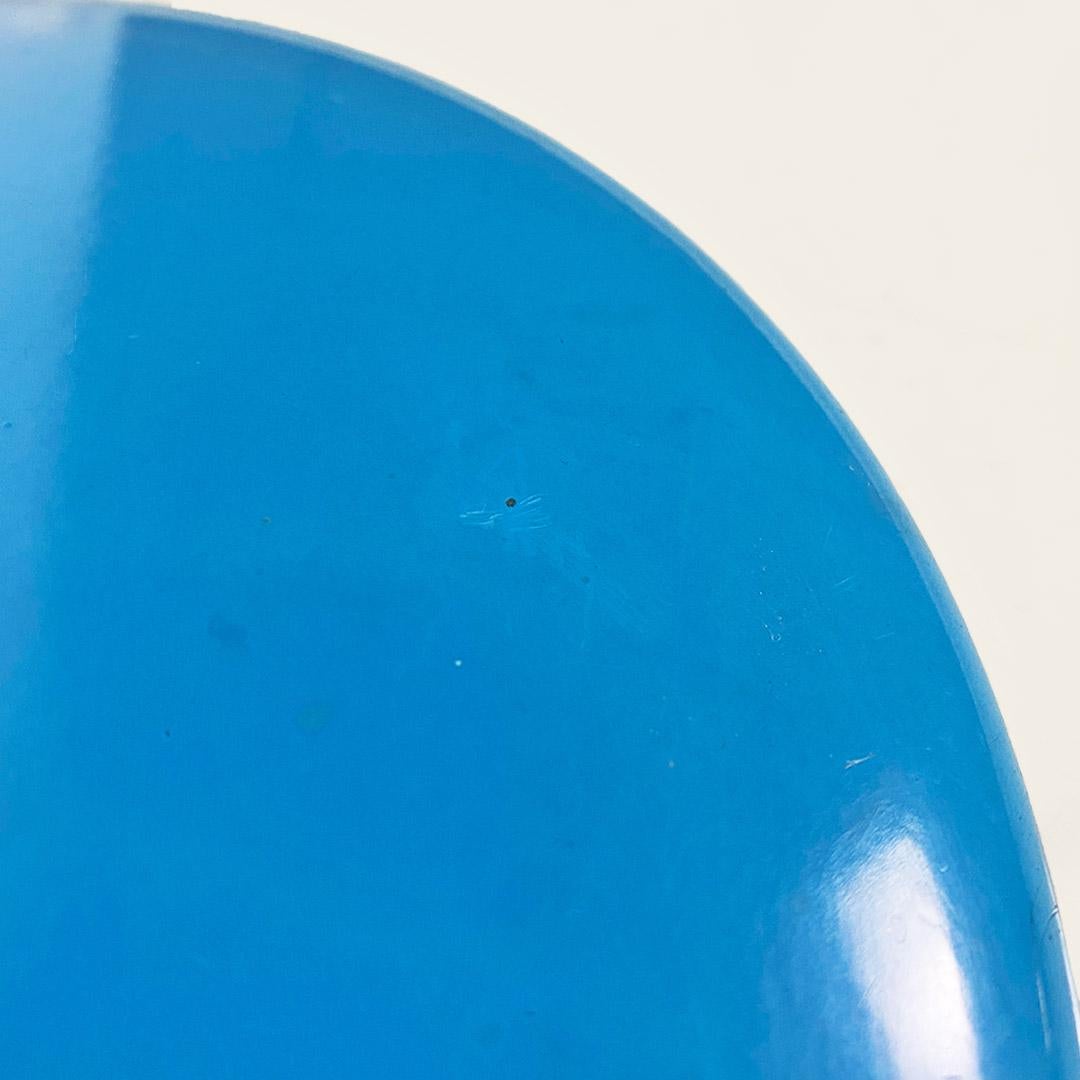 Italian modern light-blue metal and glass floor lamp, 1980s For Sale 7