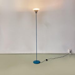 Italian modern light-blue metal and glass floor lamp, 1980s