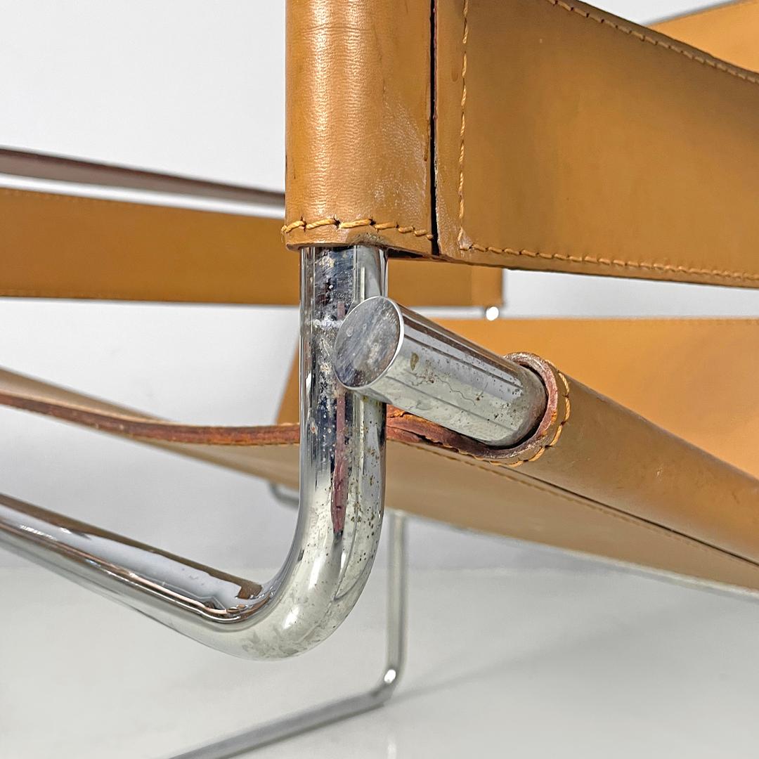 Italian modern light brown armchairs Wassily by Marcel Breuer for Gavina, 1970s For Sale 7