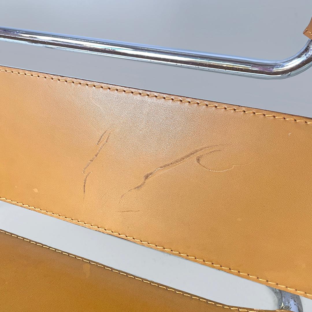 Italian modern light brown armchairs Wassily by Marcel Breuer for Gavina, 1970s For Sale 9
