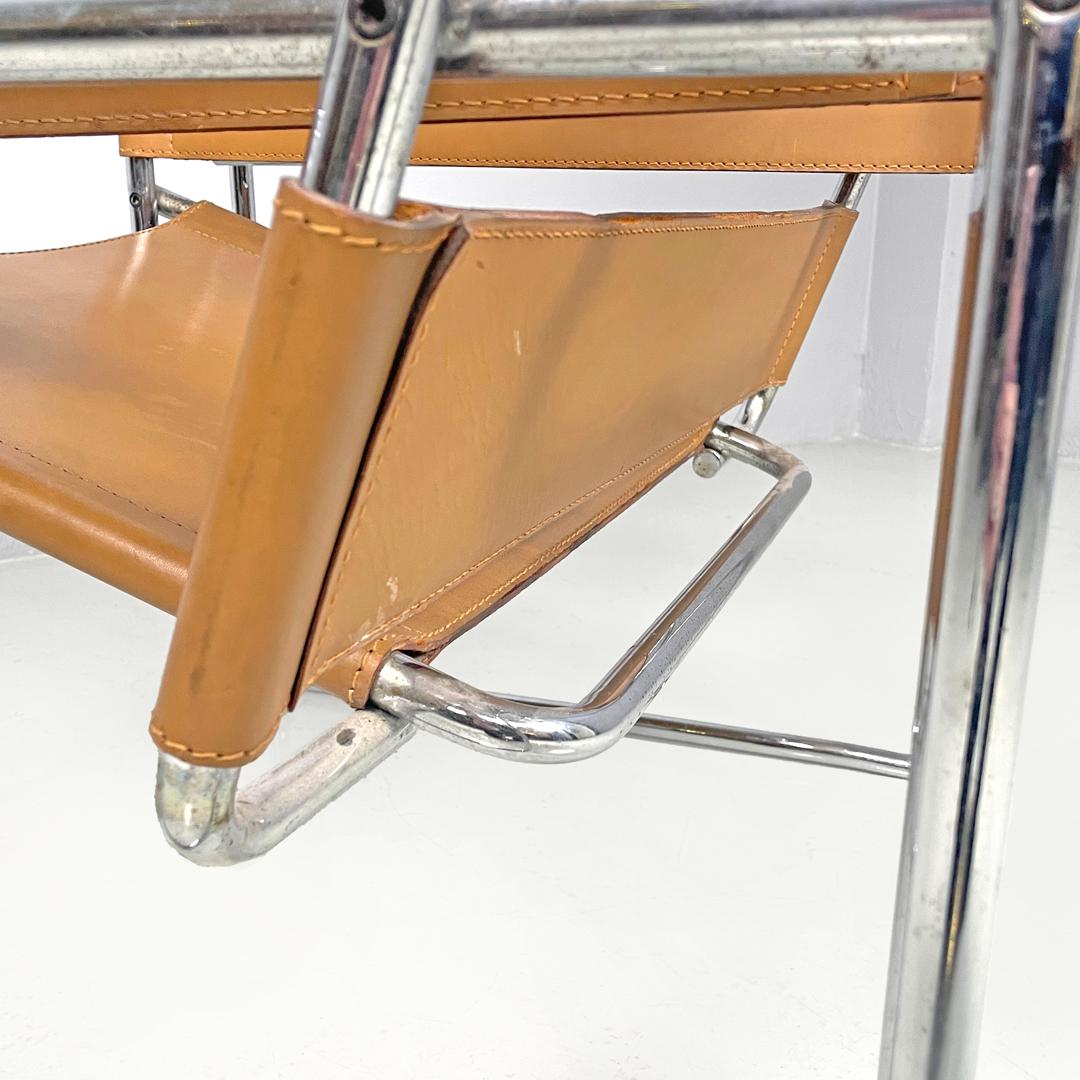 Italian modern light brown armchairs Wassily by Marcel Breuer for Gavina, 1970s For Sale 13