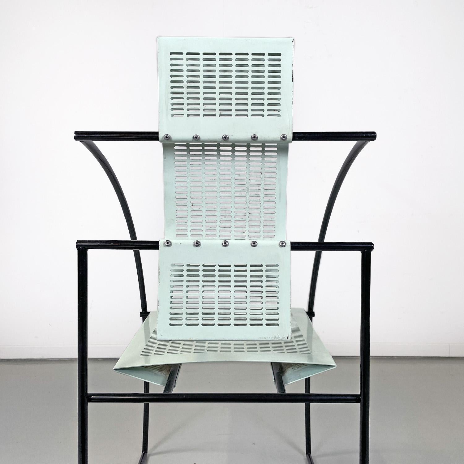 Italienische moderne hellgrün-blaue Stühle Quinta 605 von Mario Botta Alias, 1980er Jahre 1
