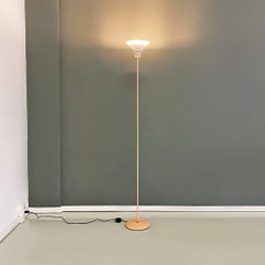 Italian modern light-pink metal and glass floor lamp, 1980s
