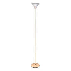 Italian modern light-pink metal and glass floor lamp, 1980s
