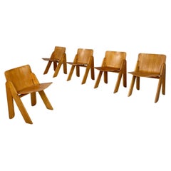 Italian modern Light wood Chairs Peota by Gigi Sabadin, 1970s