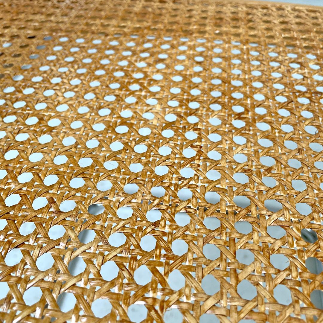 Italian modern light wood Vienna straw chair with chromed metal structure, 1970s For Sale 9