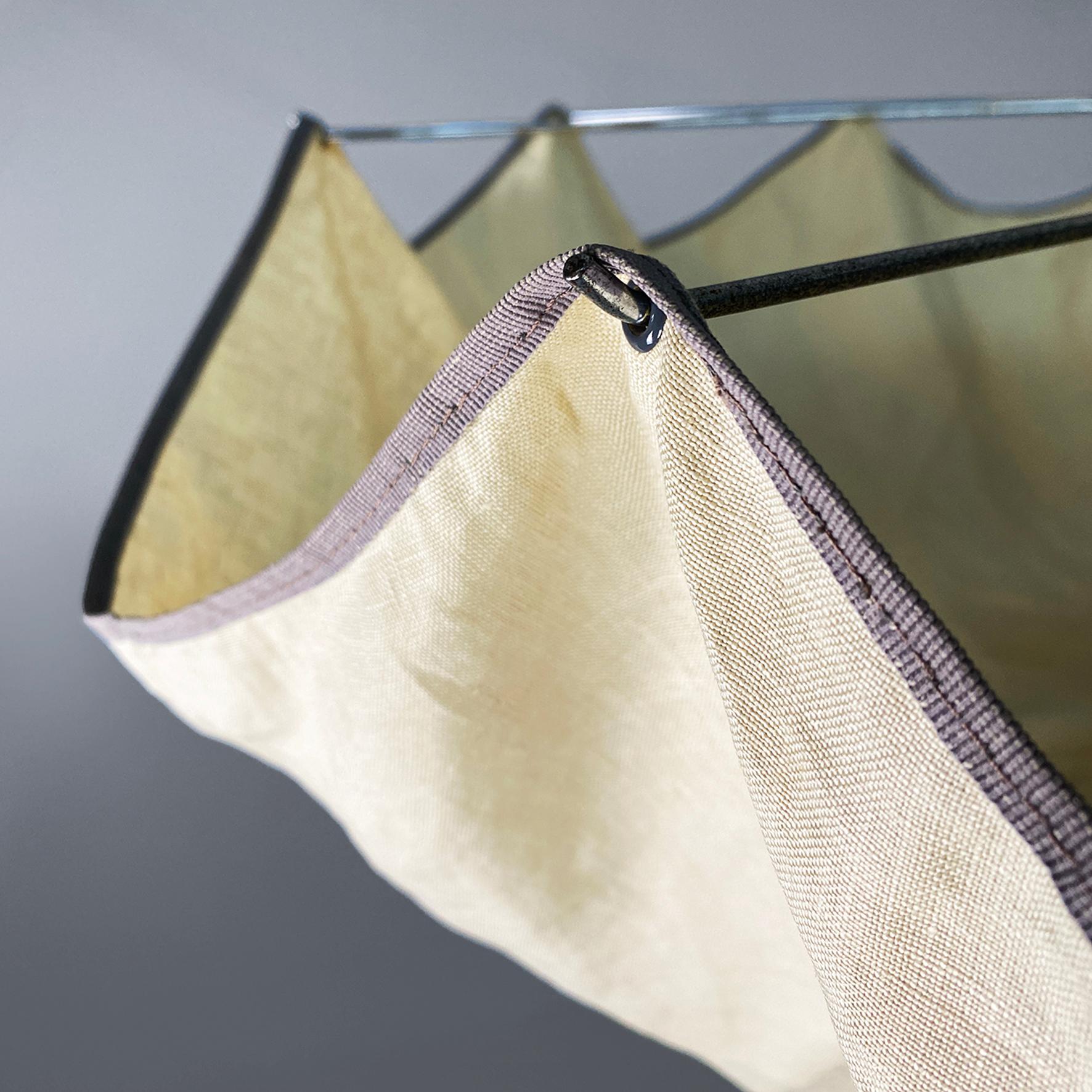Italian modern linen and metal chandelier by Tobia Scarpa for Flos, 1980s in vendita 4