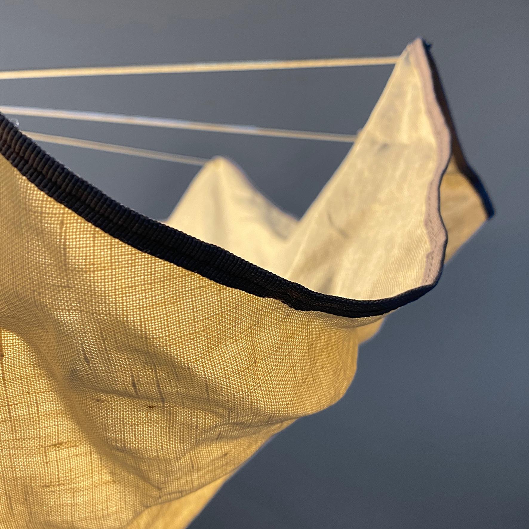 Italian modern linen and metal chandelier by Tobia Scarpa for Flos, 1980s in vendita 7