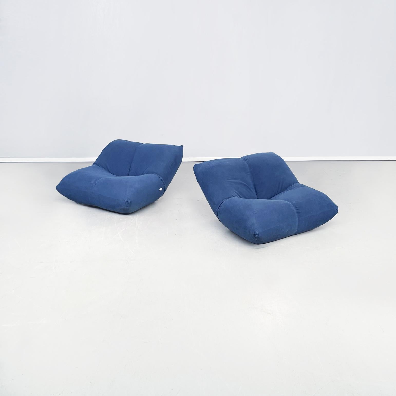 Italian Modern Living Room Set in Blue Fabric by Rosati for Giovannetti, 1970s 6