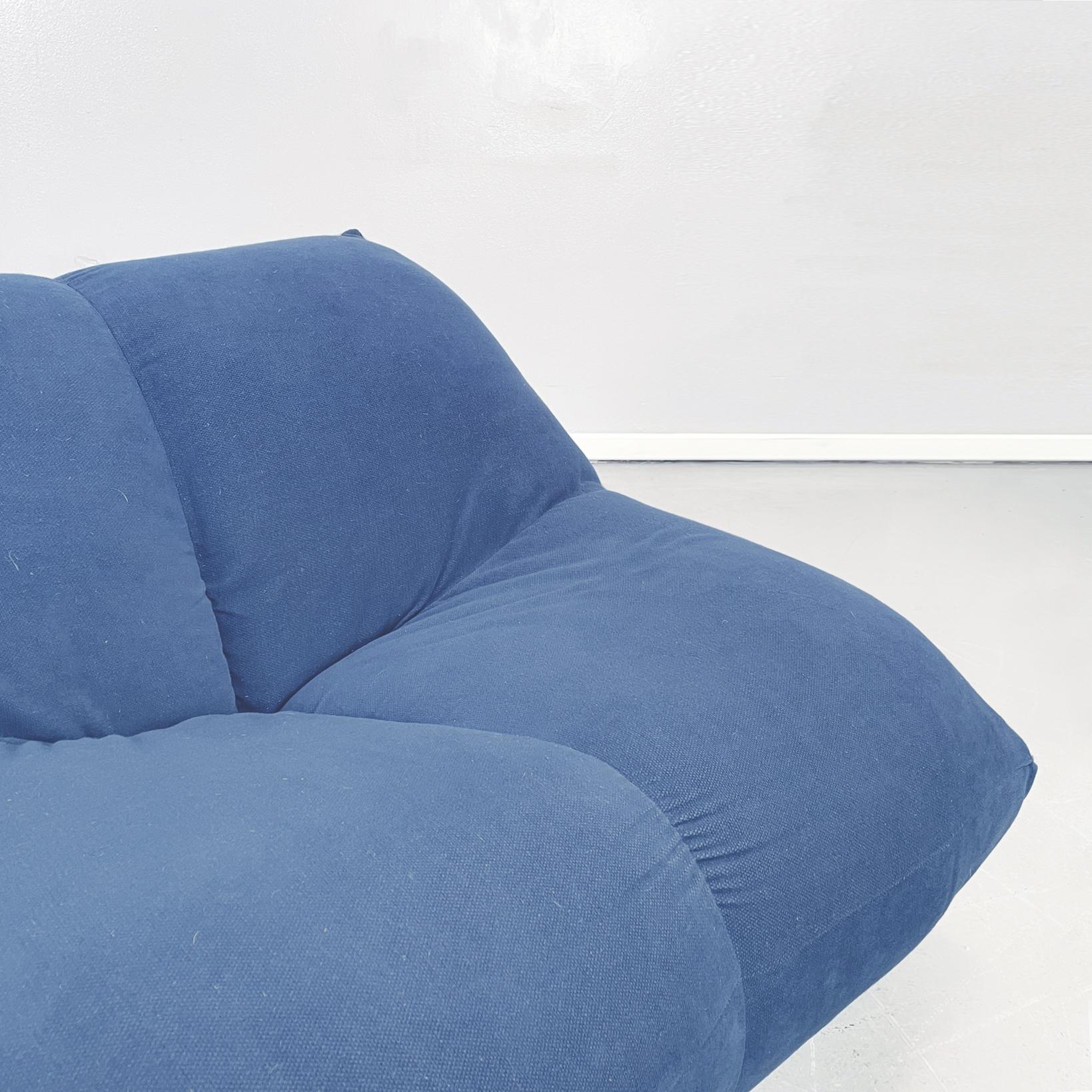 Italian Modern Living Room Set in Blue Fabric by Rosati for Giovannetti, 1970s 10