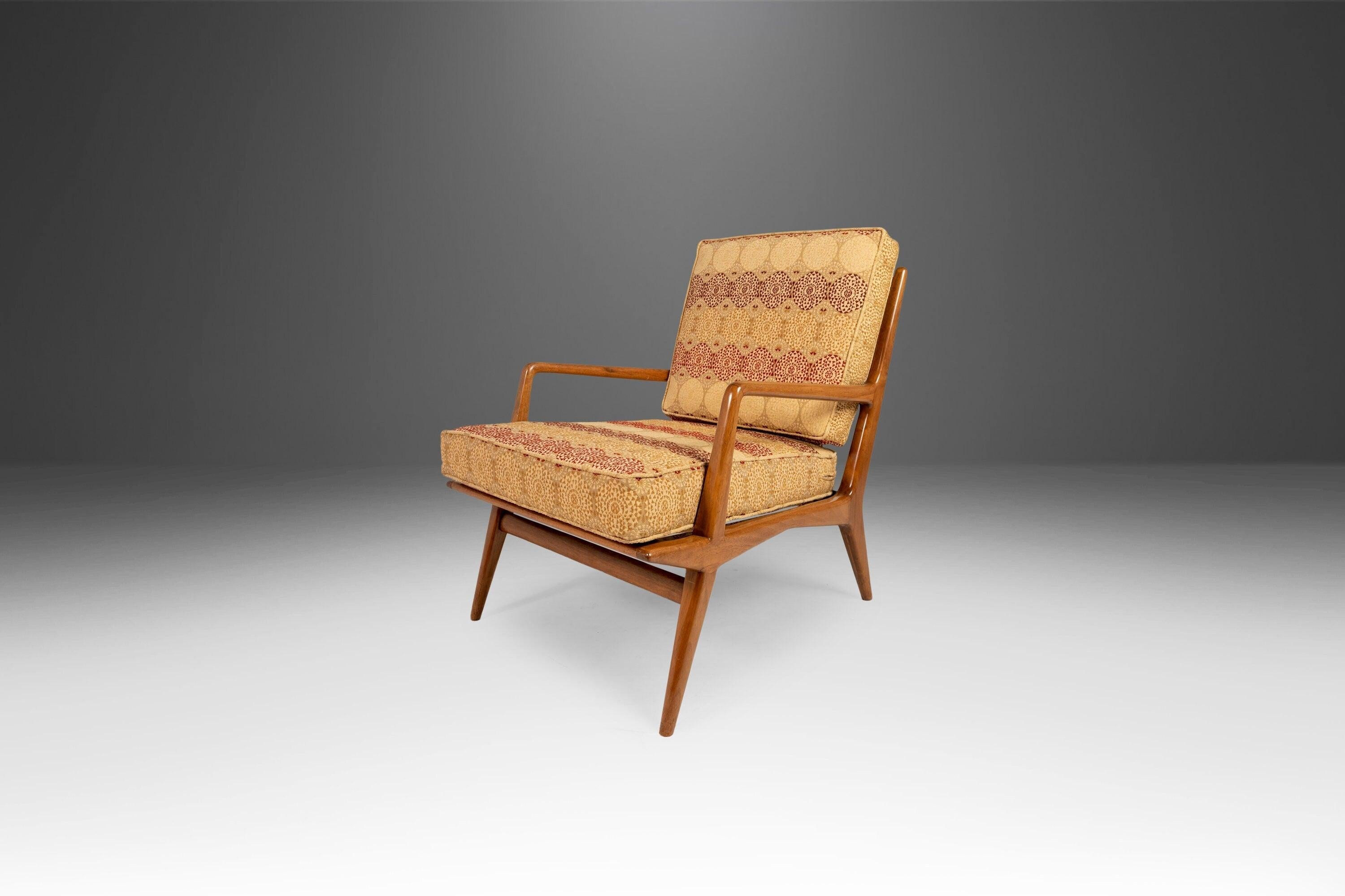 Mid-Century Modern Lounge Chair and Ottoman by Carlo de Carli for M. Singer and Sons, Italy, 1950s For Sale