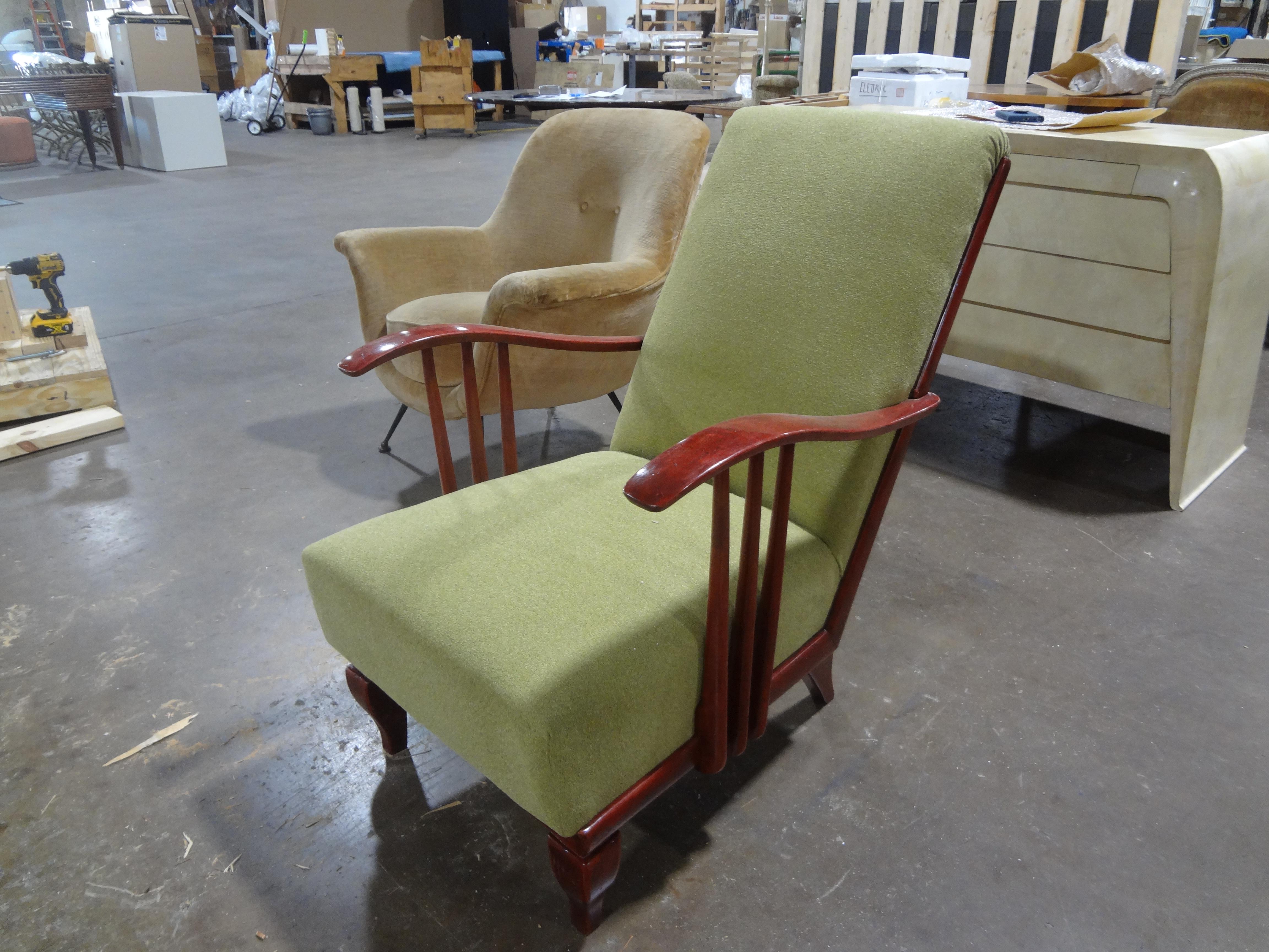 Mid-20th Century Italian Modern Lounge Chair Attributed To Paolo Buffa For Sale