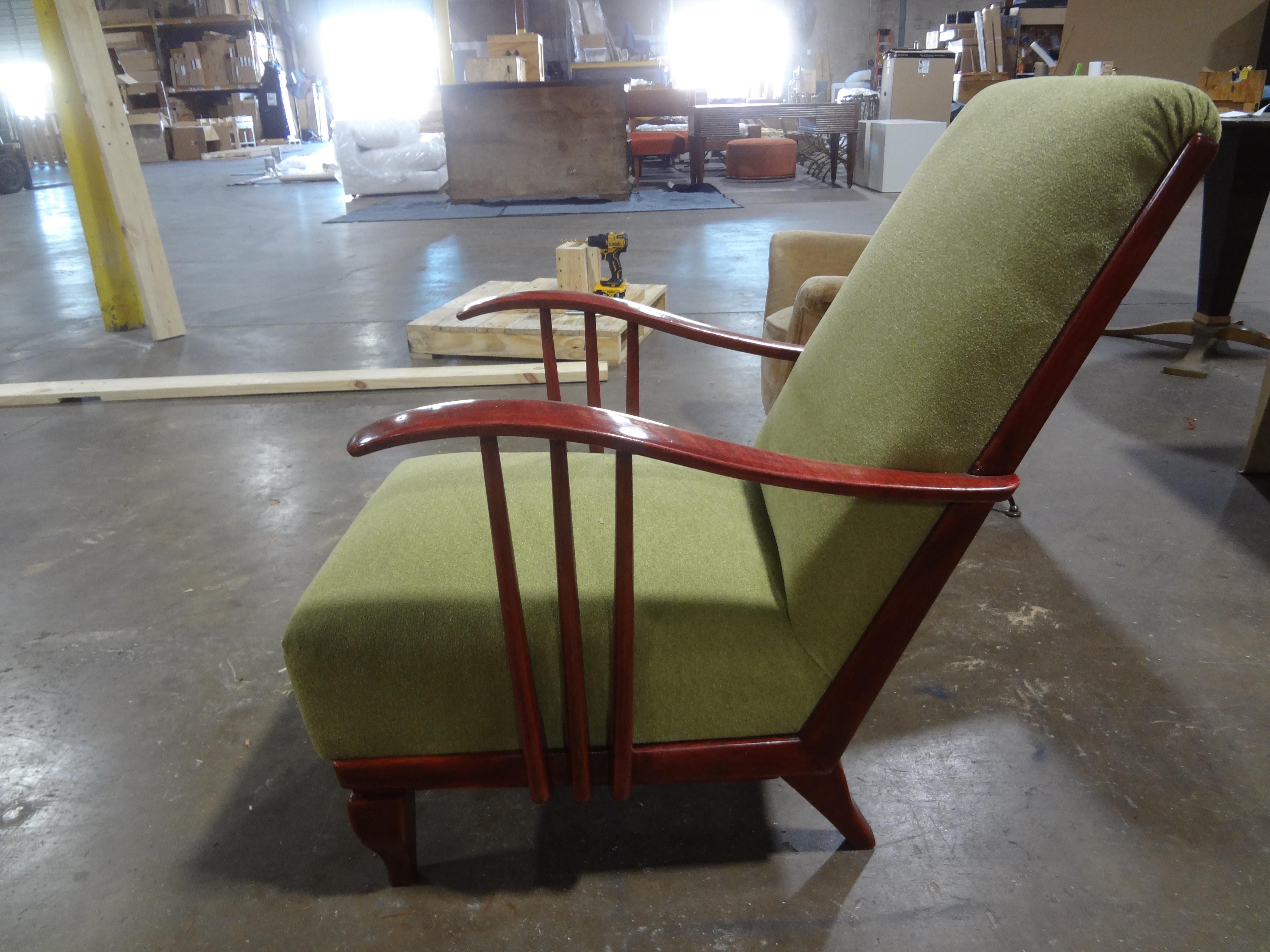 Fabric Italian Modern Lounge Chair Attributed To Paolo Buffa For Sale
