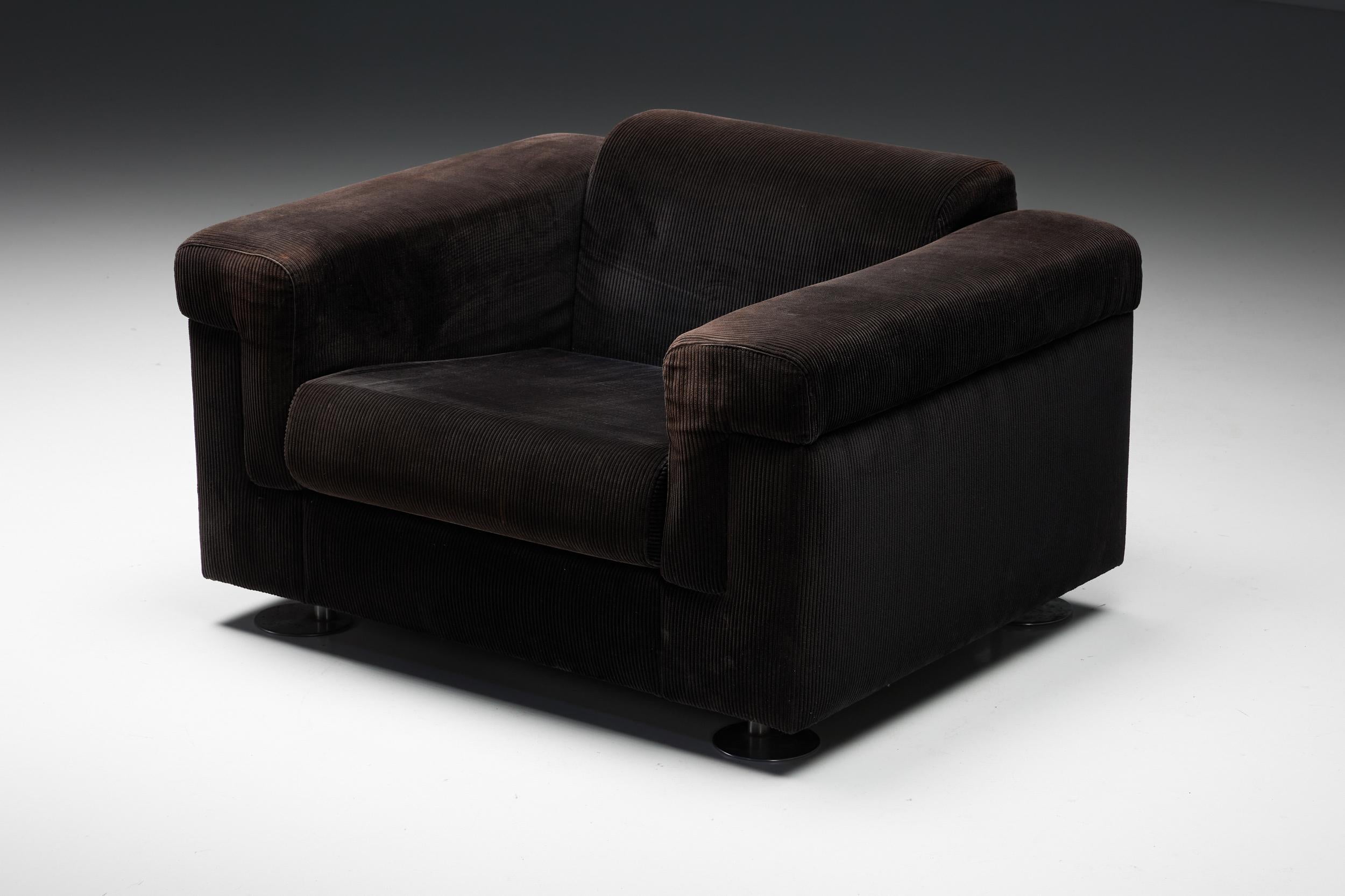 Metal Italian Modern Lounge Chair by Borsani & Bonetti for Tecno, Velvet, 1966