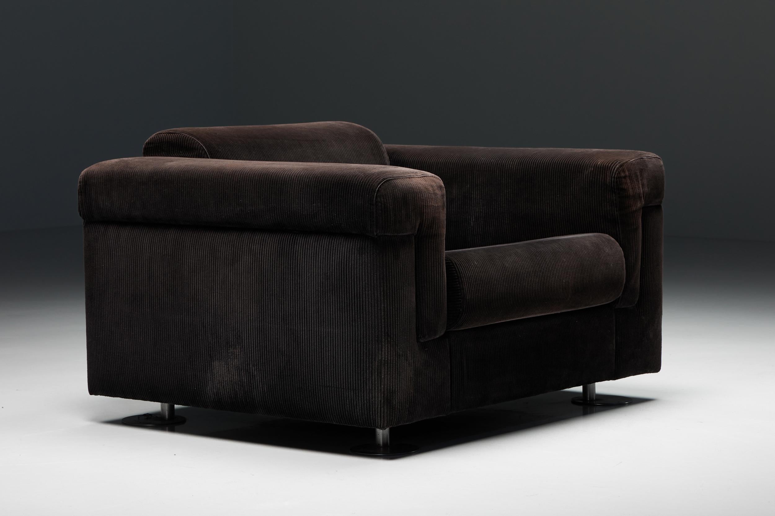 Italian Modern Lounge Chair by Borsani & Bonetti for Tecno, Velvet, 1966 1