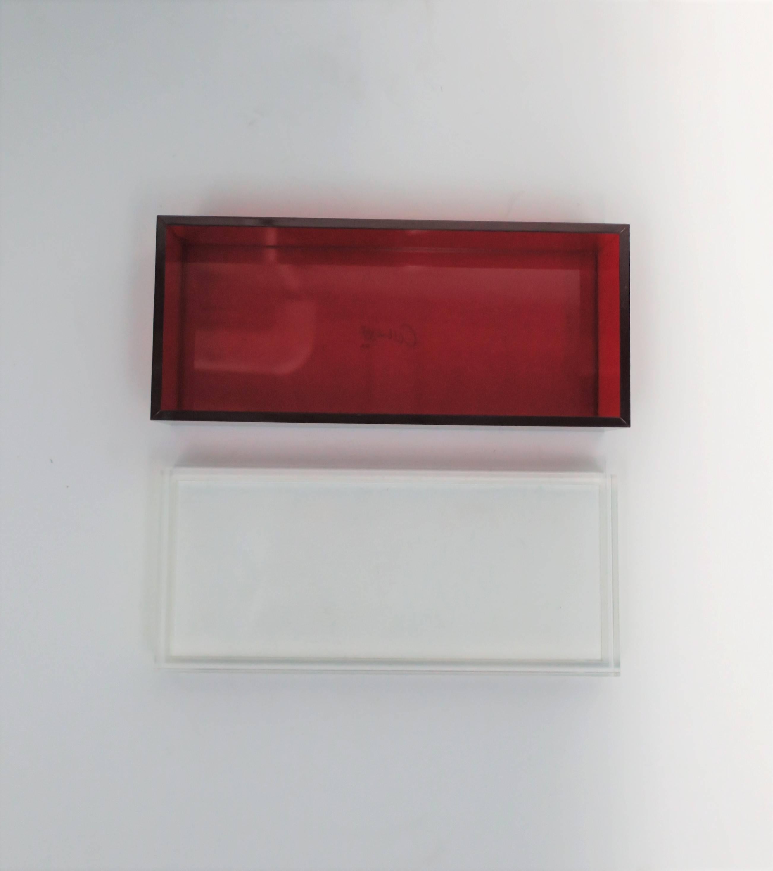 Postmodern Italian Lucite Red Designer Jewelry Box by Albrizzi  5