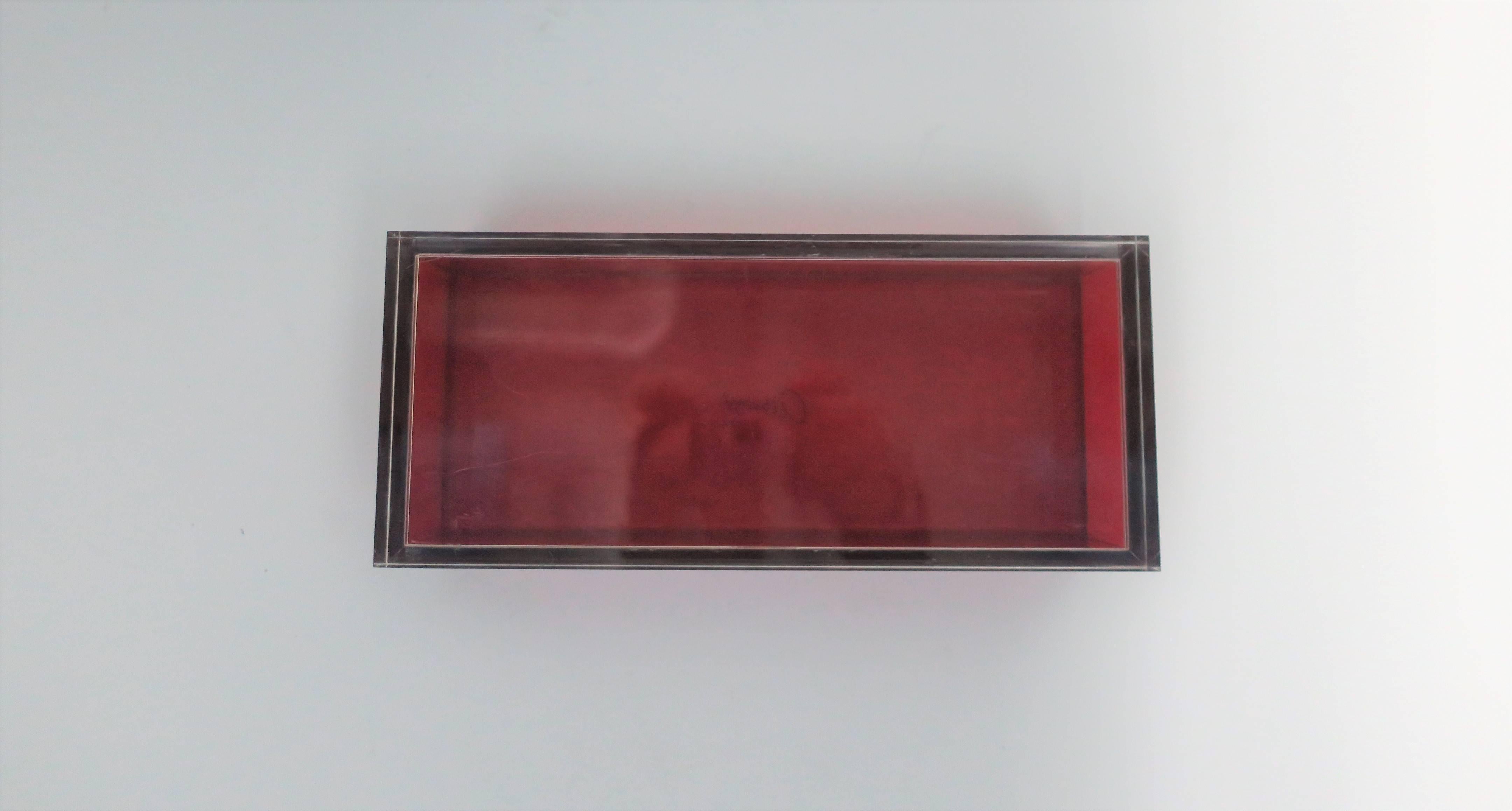 Postmodern Italian Lucite Red Designer Jewelry Box by Albrizzi  6
