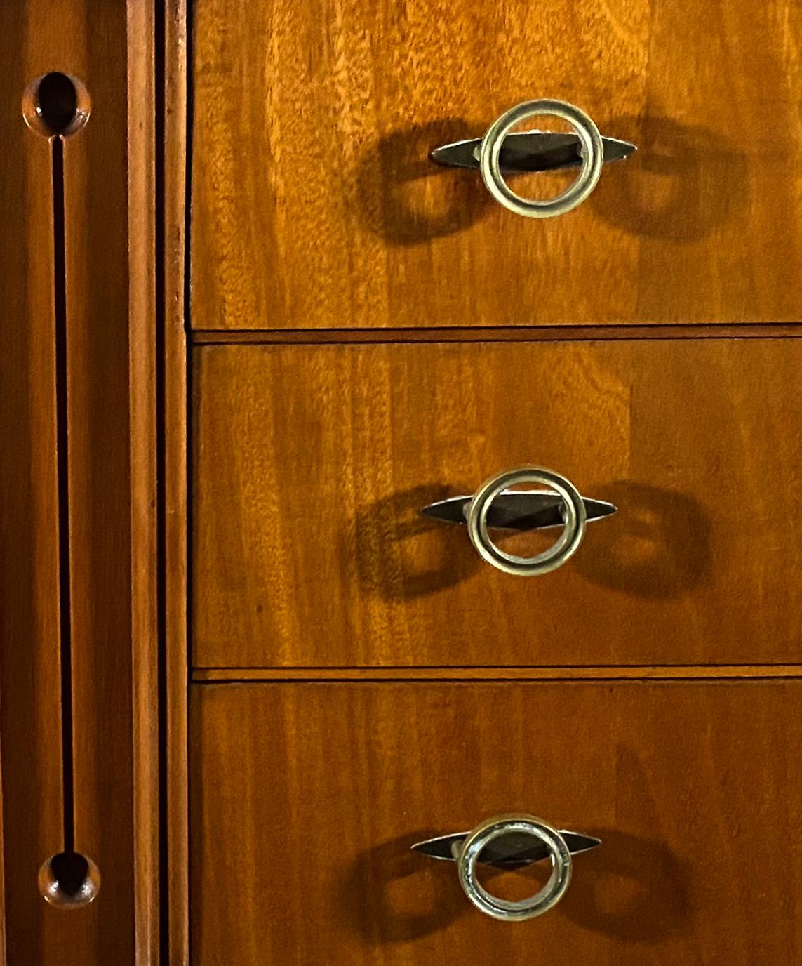 Italian Modern Mahogany and Bronze 6 Drawer Chest, Vittorio Dassi 2