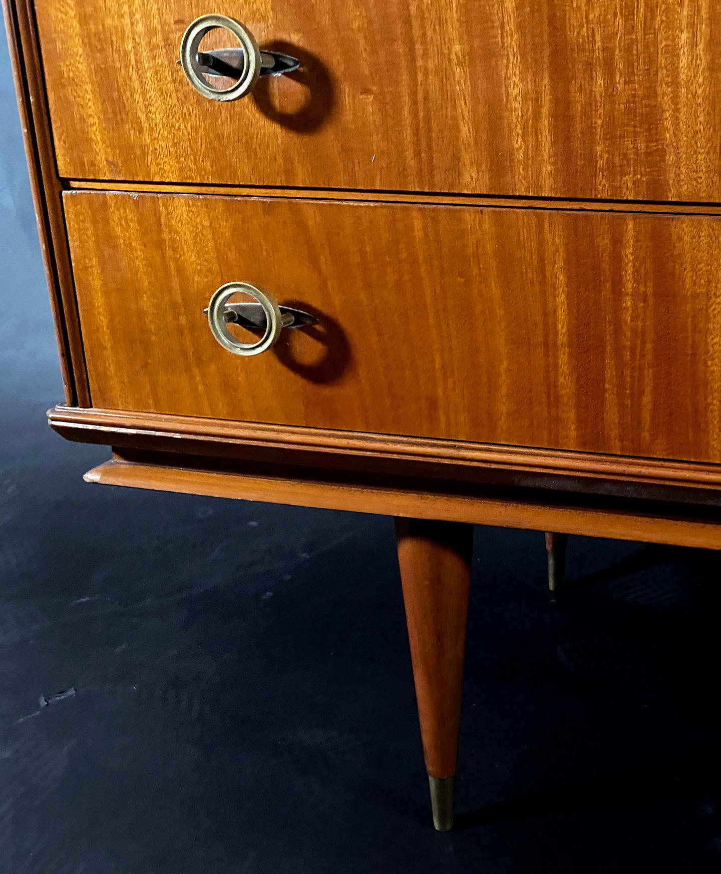 Italian Modern Mahogany and Bronze 6 Drawer Chest, Vittorio Dassi 3